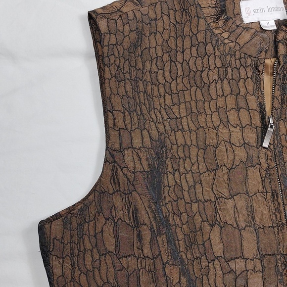 Erin London Brown Crocodile Pattern Womens Vest Size Medium - Picture 4 of 9